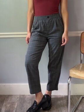 Madewell gray plaid trousers